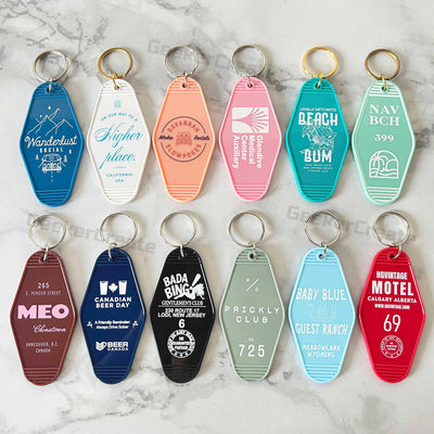 Custom Logo Vintage Motel Keychains for Business Promotional Gifts Wholesale