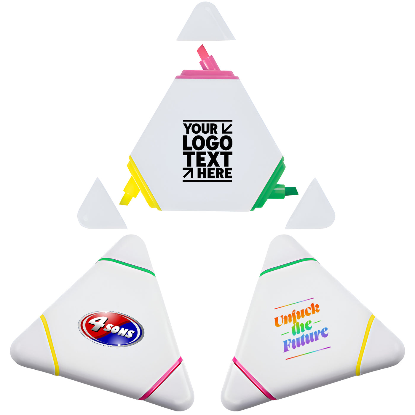 Custom Triangle Highlighters Set For Office Staff Perfect Giveaways