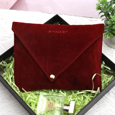 Custom Luxury Flap Velvet Envelope Button Pouch Cosmetic Packing Bag