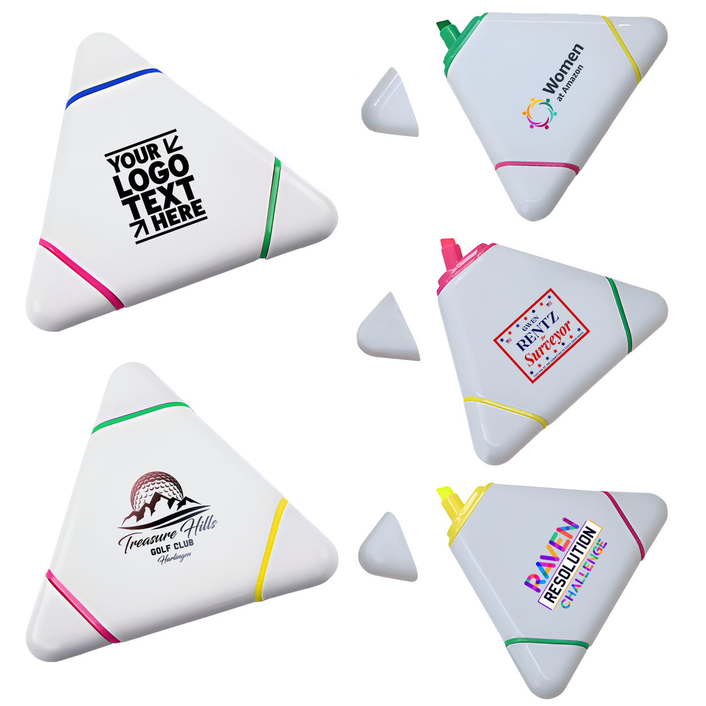 Custom Triangle Highlighters Set For Office Staff Perfect Giveaways