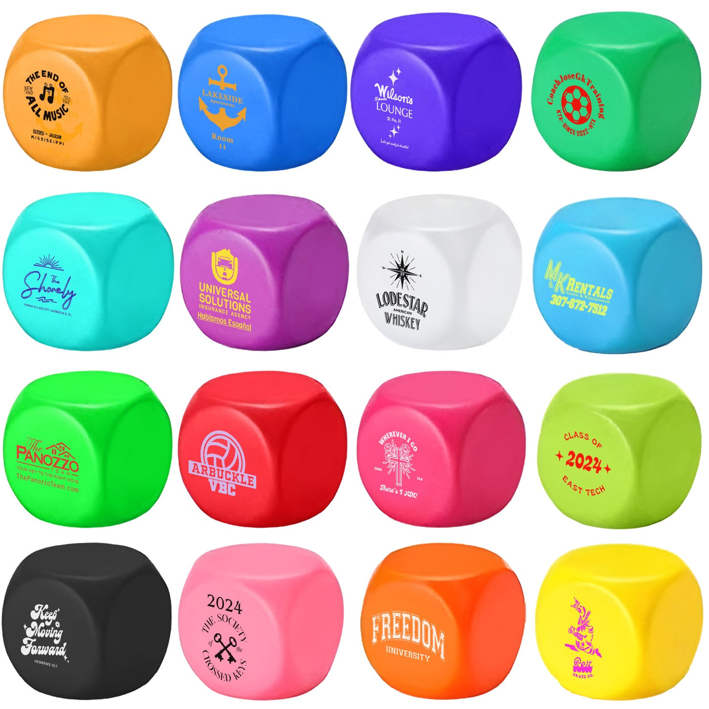 Custom Printed Square Shaped Stress Relievers Squeezie Stress Toys