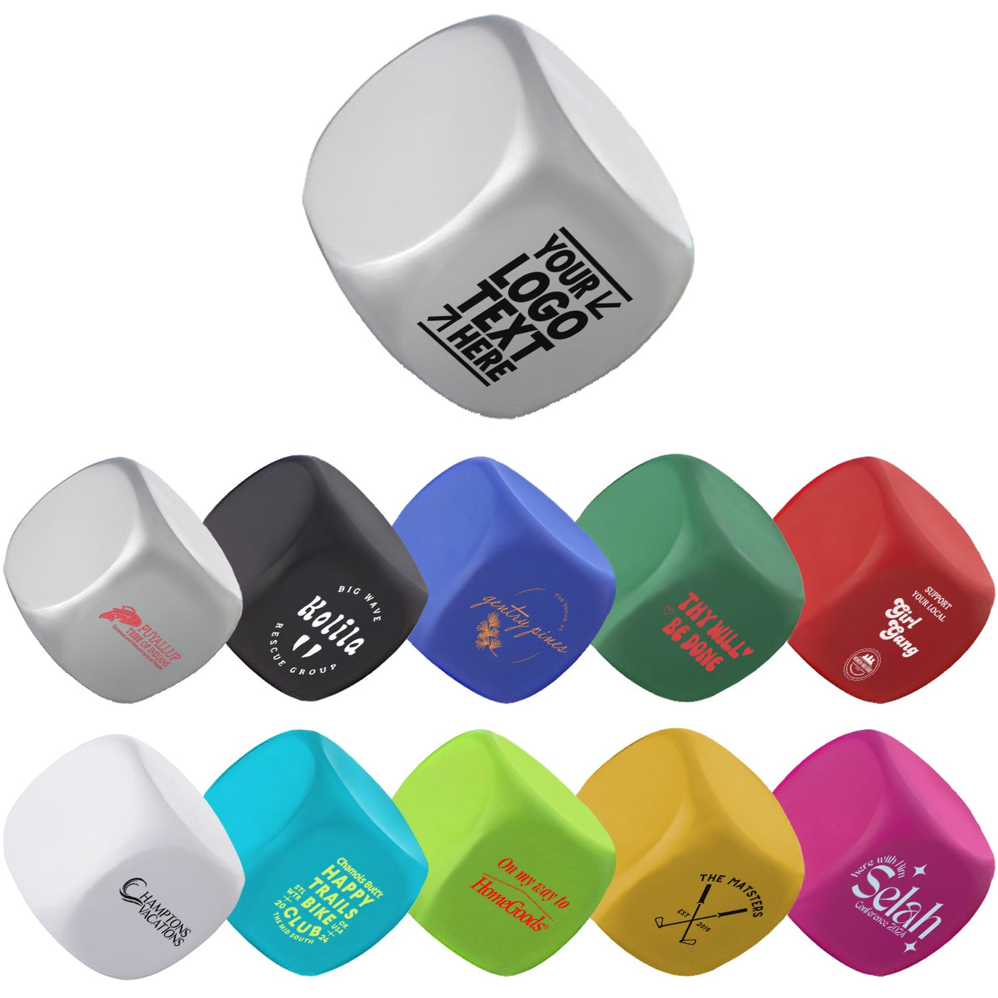 Custom Printed Square Shaped Stress Relievers Squeezie Stress Toys