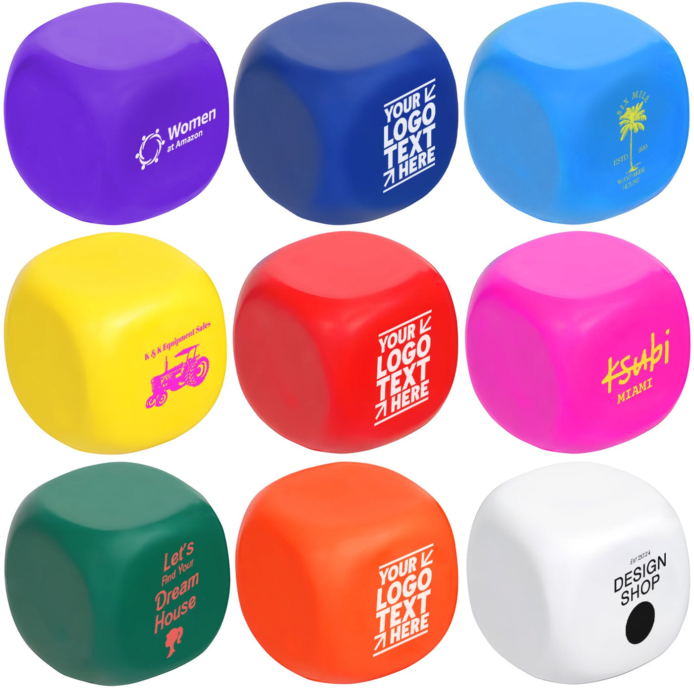 Custom Printed Square Shaped Stress Relievers Squeezie Stress Toys