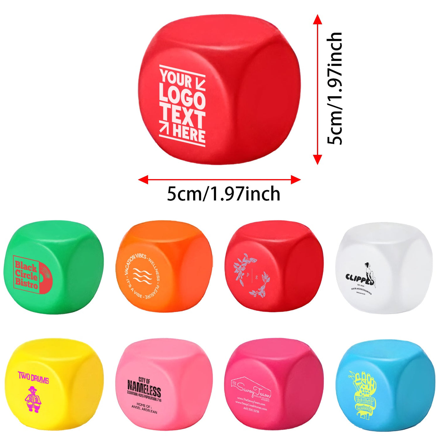 Custom Printed Square Shaped Stress Relievers Squeezie Stress Toys