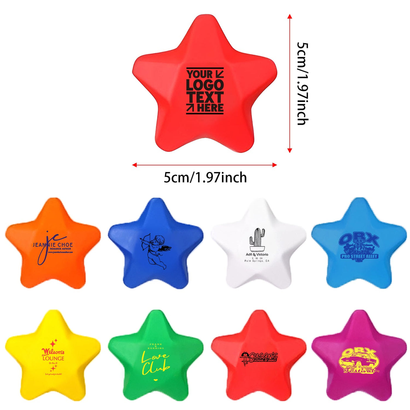 Bulk Custom Star Shape Pu Foam Stress Reliever Ball For Branded Promo