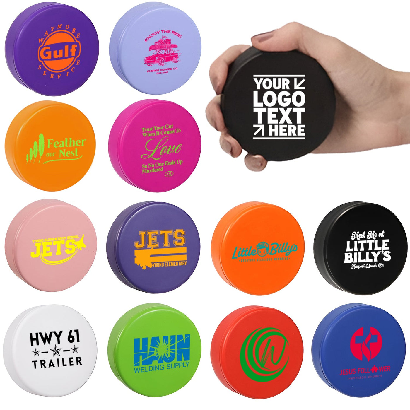 Custom Promo Ice Hockey Puck Stress Reliever PU Foam Balls Sports Toys