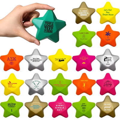 Bulk Custom Star Shape Pu Foam Stress Reliever Ball For Branded Promo