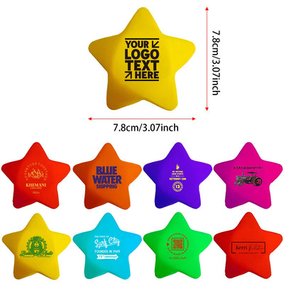 Bulk Custom Star Shape Pu Foam Stress Reliever Ball For Branded Promo