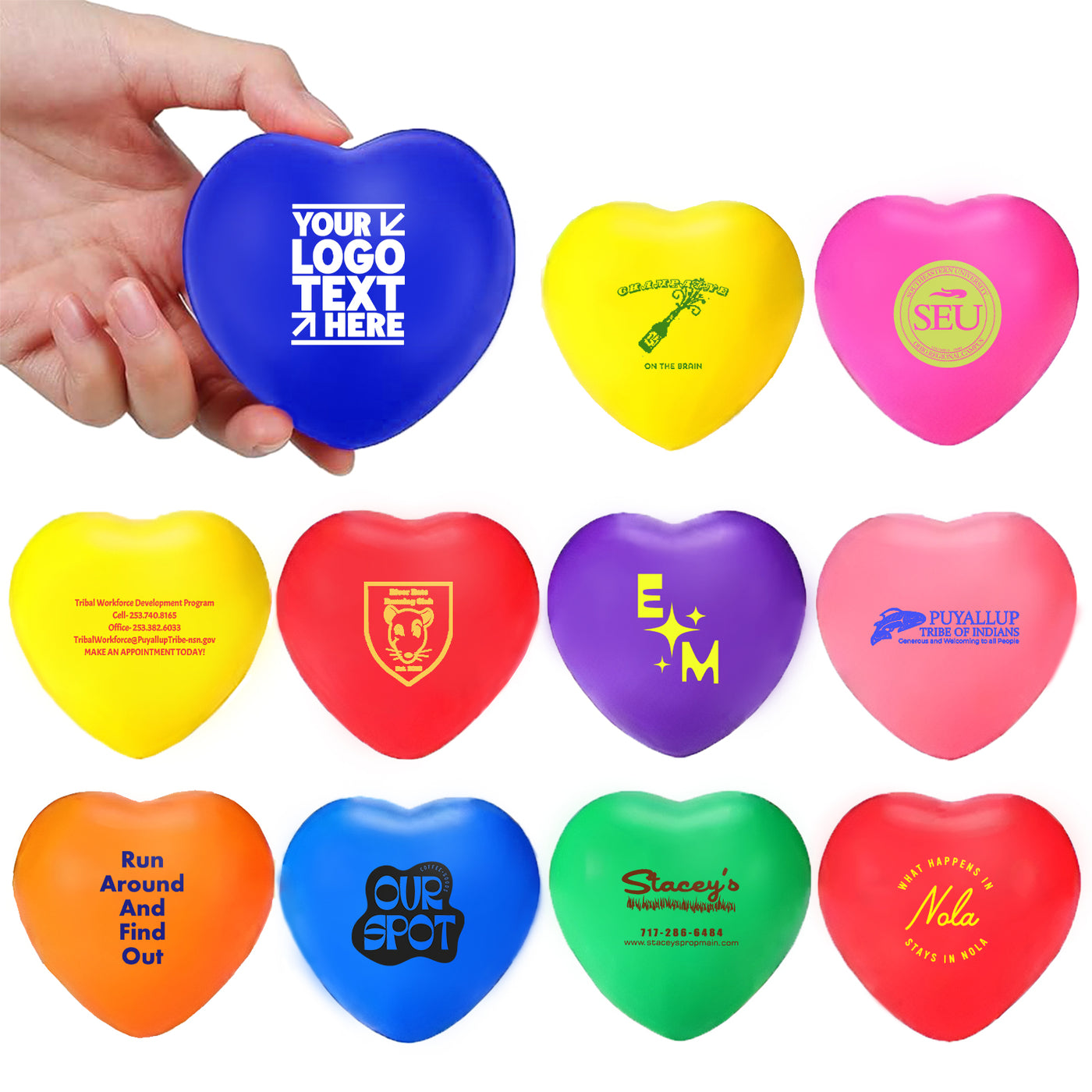 Bulk Custom Logo Heart Squeeze Stress Reliever For Weddings & Parties