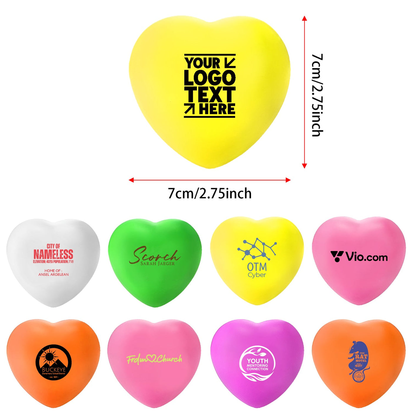 Bulk Custom Logo Heart Squeeze Stress Reliever For Weddings & Parties