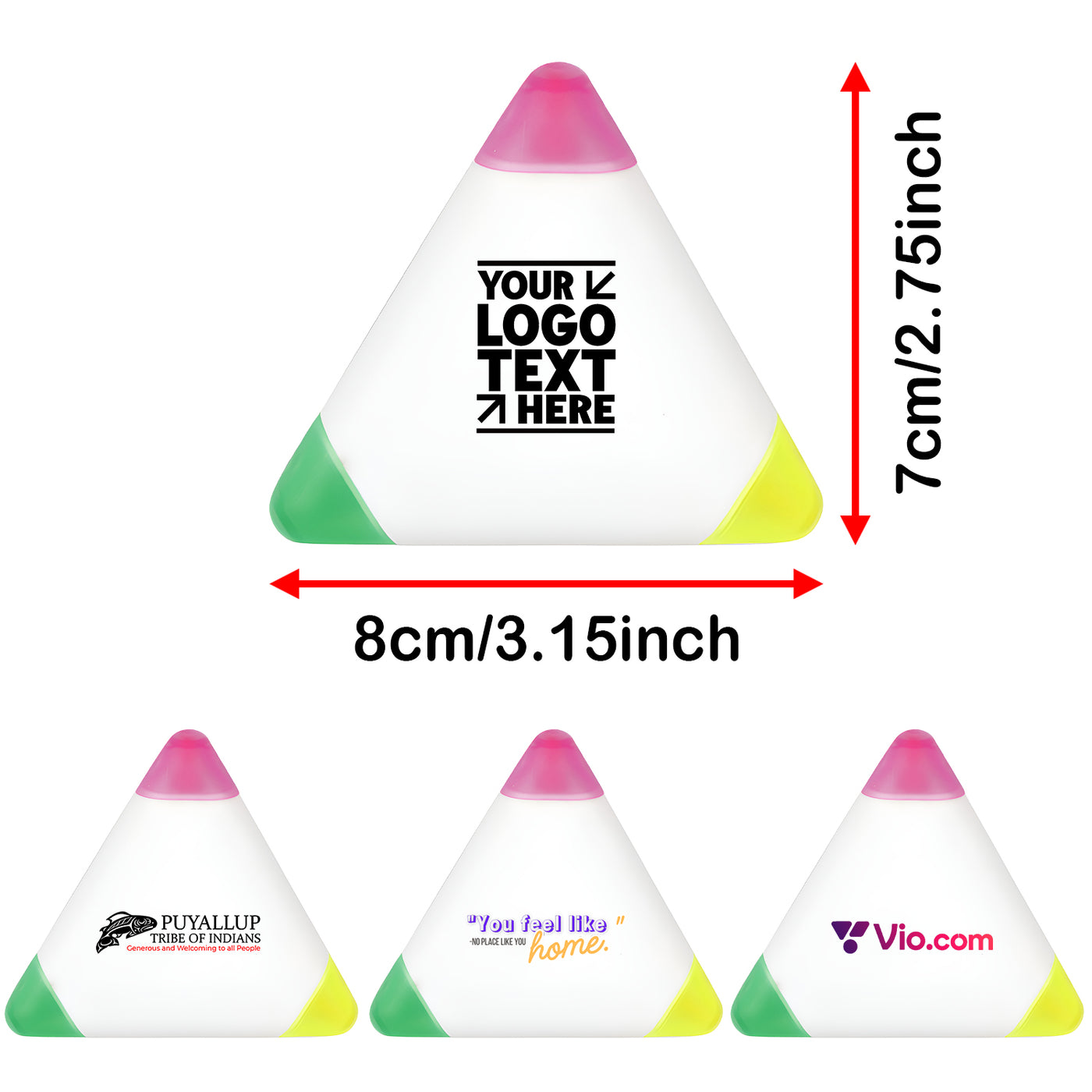 Custom Logo Triangular Shaped Highlighter For School Bookstores Office