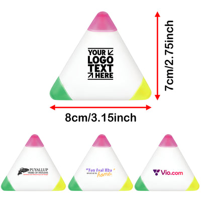 Custom Logo Triangular Shaped Highlighter For School Bookstores Office