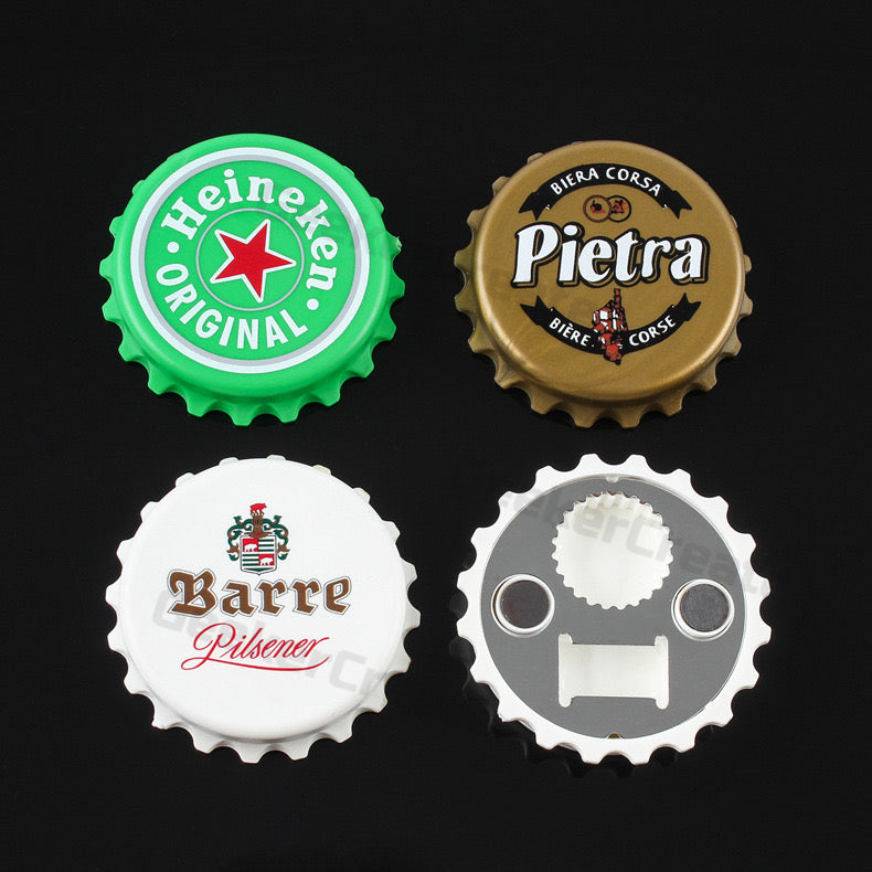 Custom Retro Beer Bottle Cap Plastic Magnetic Bottle Opener For Gifts