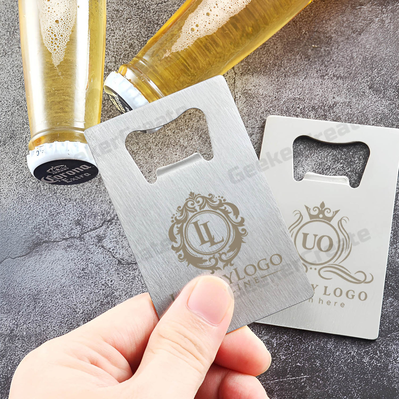 Custom Laser Engraved Credit Card Bottle Opener Stainless Steel Beer Openers