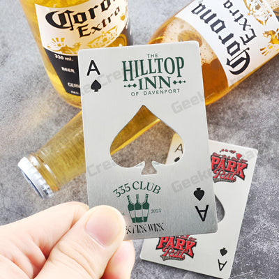 Custom Brand Printed Poker Bottle Opener Stainless Steel Beer Openers