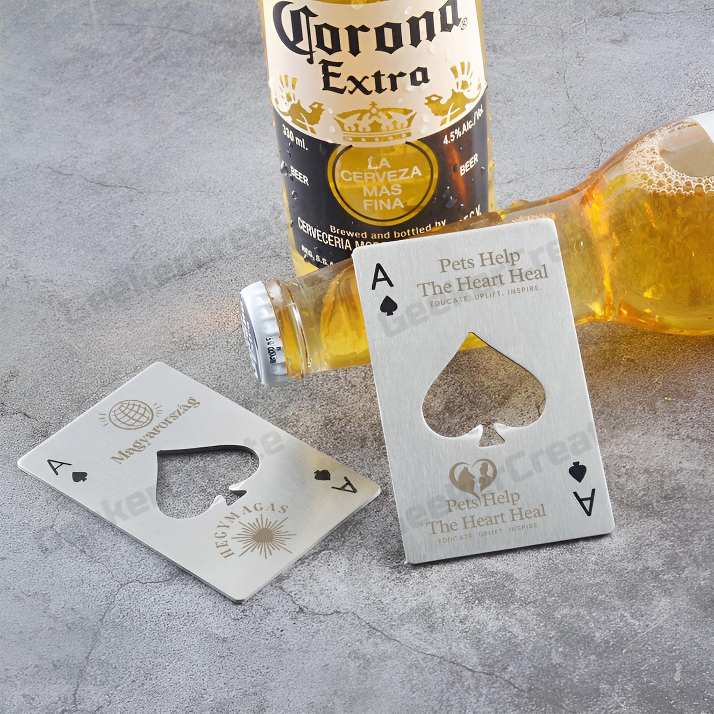 Custom Laser Engraved Poker Bottle Opener Stainless Steel Beer Openers