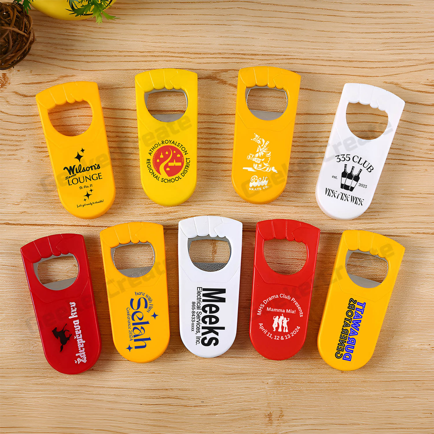 Personalized Fist Shape Plastic Printed Bottle Opener For Promotion