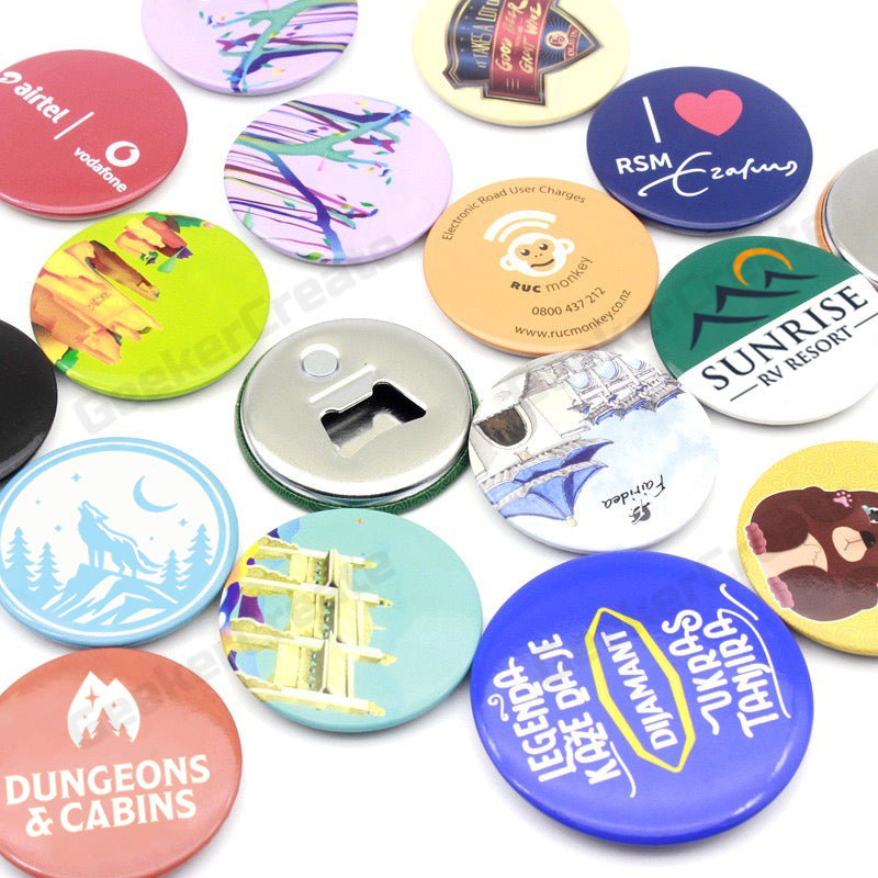 Bulk Custom Round Magnetic Bottle Opener Promotional Pin Button Badge