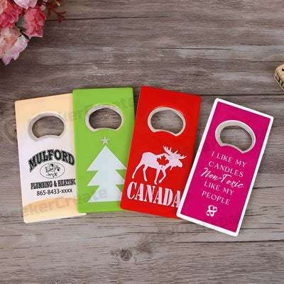 Personalized Card Shape Plastic Printed Bottle Opener For Promotion