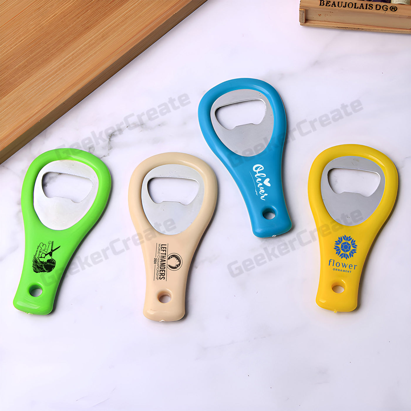 Personalized Tennis Racket Plastic Printed Bottle Opener For Business