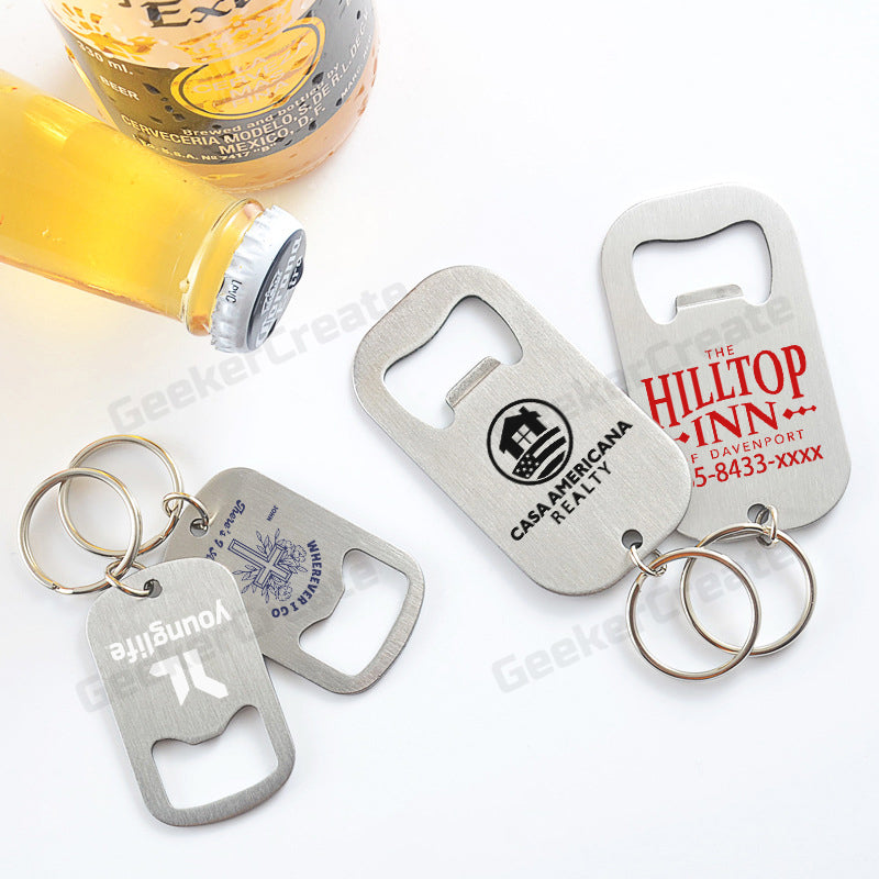 Promotional Full Color Printed Metal Beer Keychain Bottle Openers