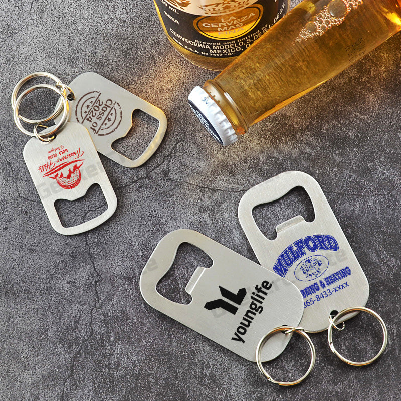 Promotional Full Color Printed Metal Beer Keychain Bottle Openers