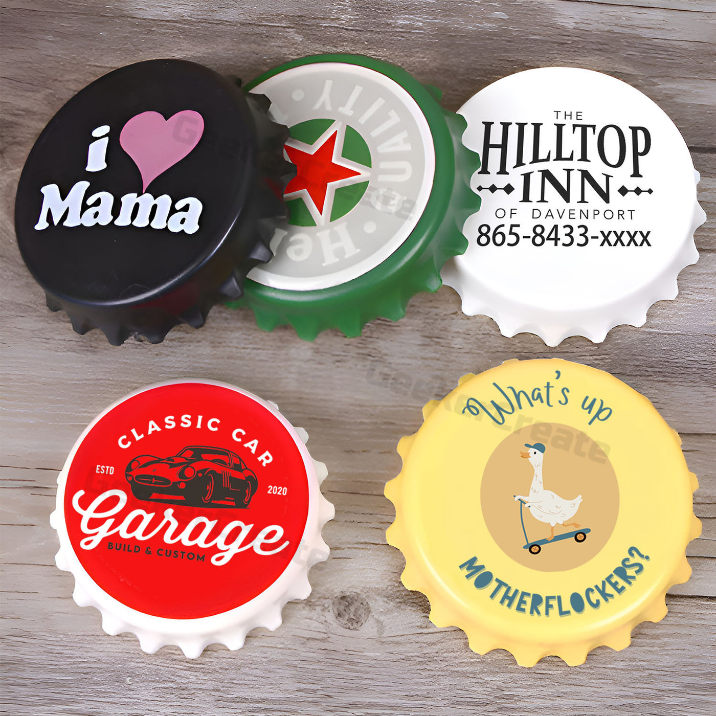 Custom Retro Beer Bottle Cap Plastic Magnetic Bottle Opener For Gifts