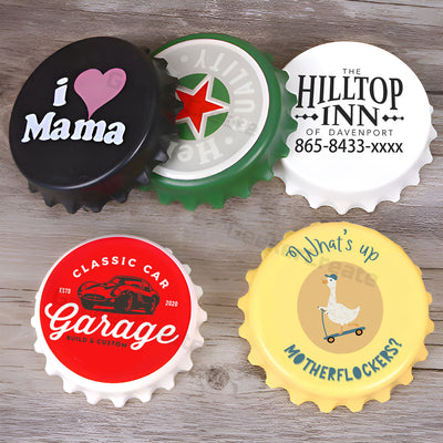 Custom Retro Beer Bottle Cap Plastic Magnetic Bottle Opener For Gifts