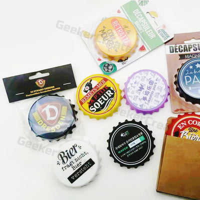 Custom Retro Beer Bottle Cap Plastic Magnetic Bottle Opener For Gifts