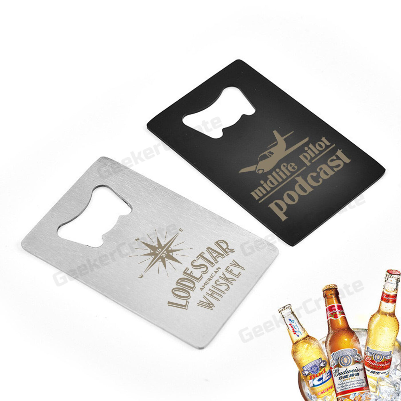 Custom Laser Engraved Credit Card Bottle Opener Stainless Steel Beer Openers