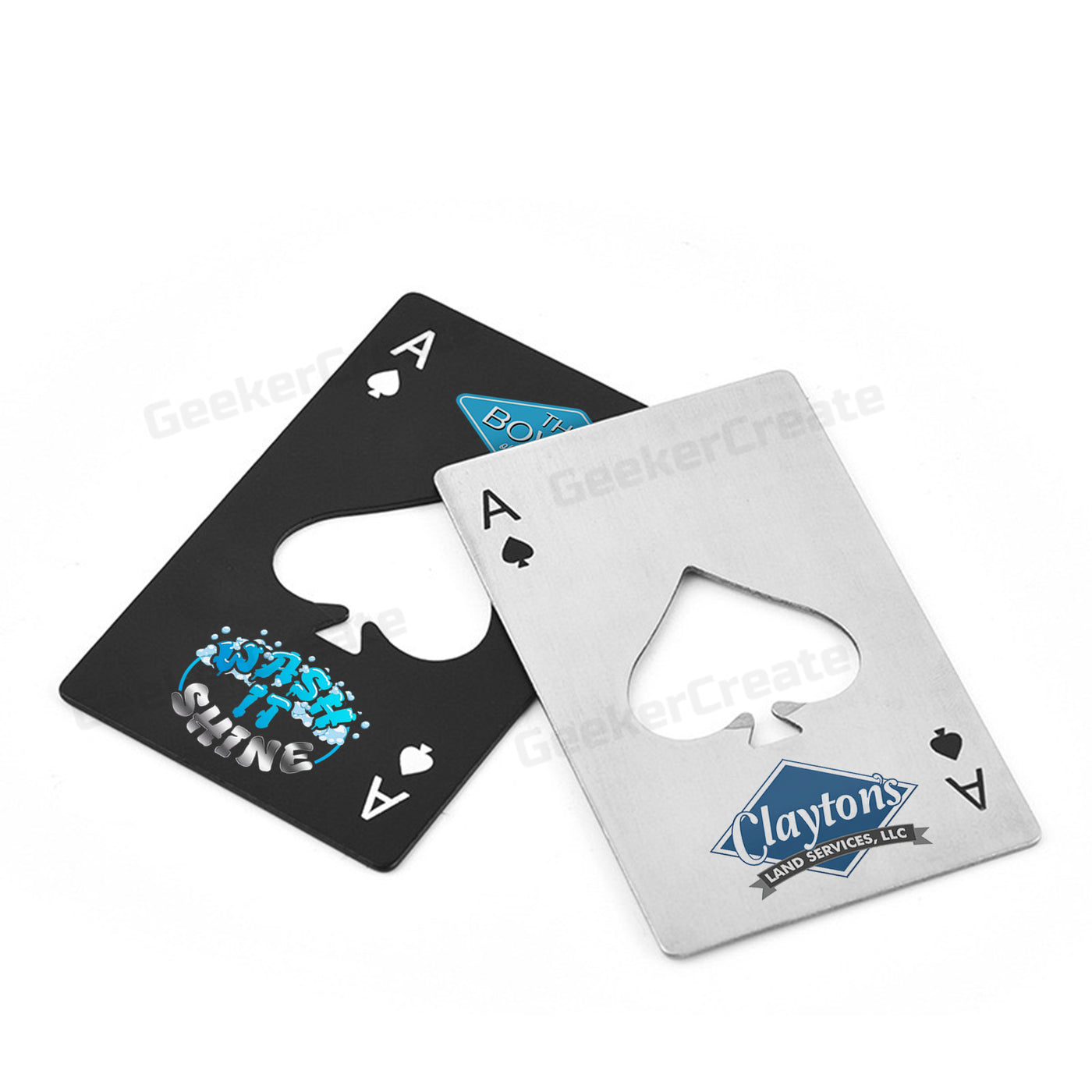 Custom Brand Printed Poker Bottle Opener Stainless Steel Beer Openers