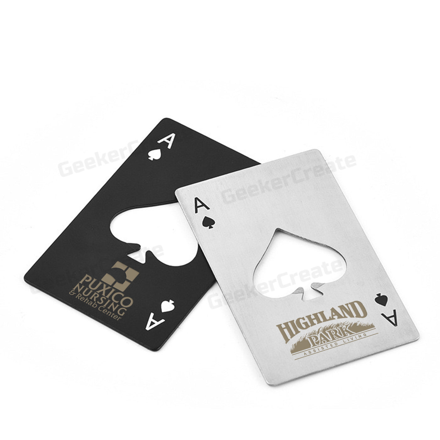 Custom Laser Engraved Poker Bottle Opener Stainless Steel Beer Openers