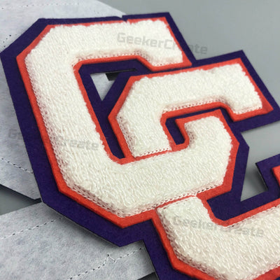 Custom Logo Chenille Patch Letter Iron On Chenille Patch For Varsity Jackets