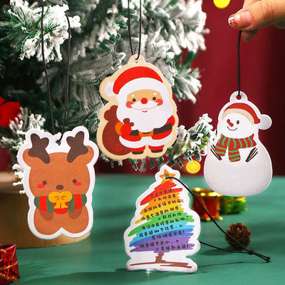 Custom Christmas Air Freshener Printed Logo Hanging Car Freshener For Gifts