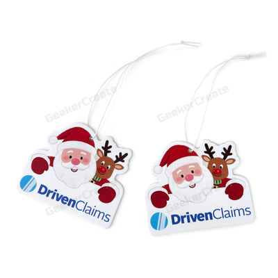 Custom Christmas Air Freshener Printed Logo Hanging Car Freshener For Gifts