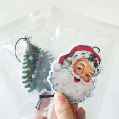 Custom Christmas Air Freshener Printed Logo Hanging Car Freshener For Gifts