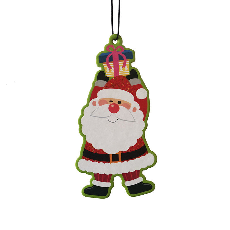 Custom Christmas Air Freshener Printed Logo Hanging Car Freshener For Gifts