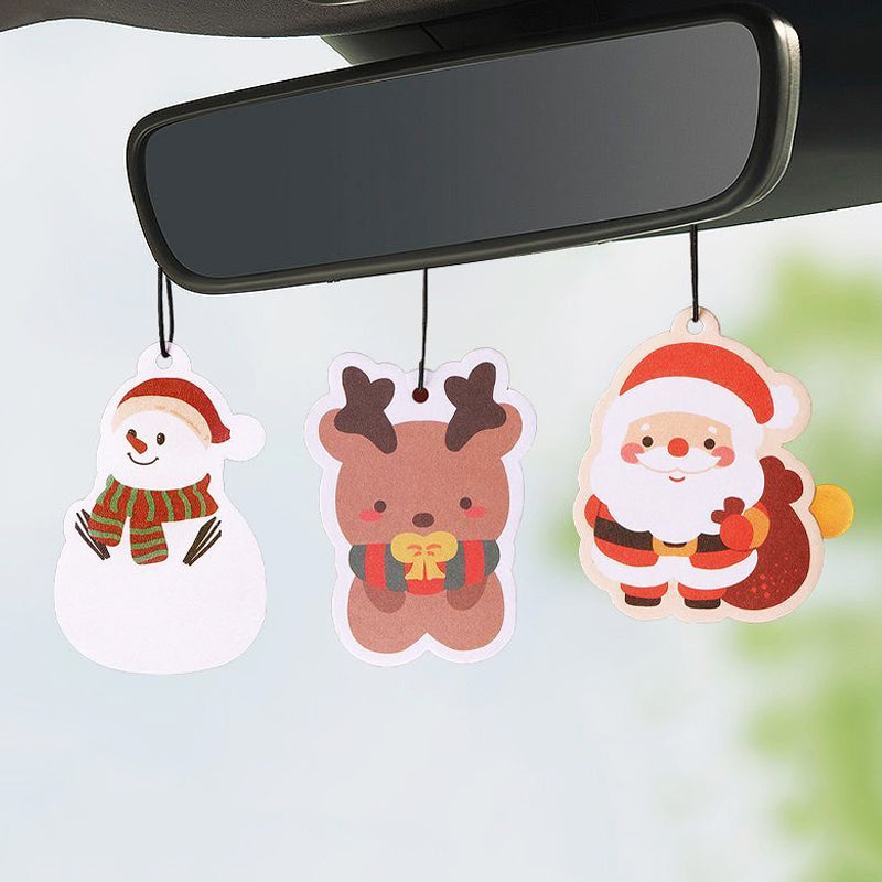 Custom Christmas Air Freshener Printed Logo Hanging Car Freshener For Gifts