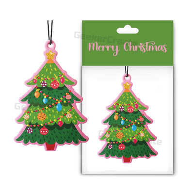 Custom Christmas Air Freshener Printed Logo Hanging Car Freshener For Gifts