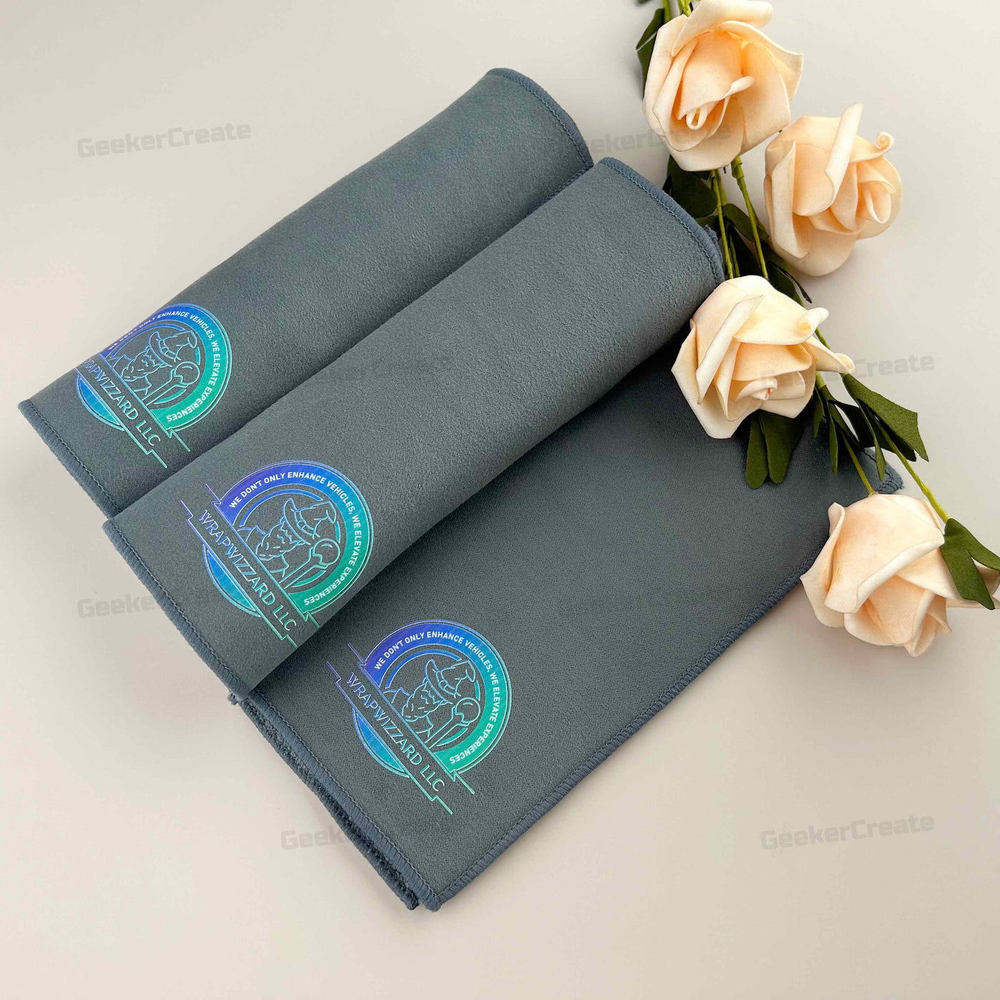 Branded Custom Printed Microfiber Suede Cleaning Cloth and Towels For Car