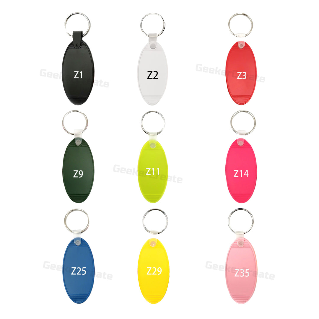 Custom Logo Printed Oval Keychains Plastic Key Tag For Business