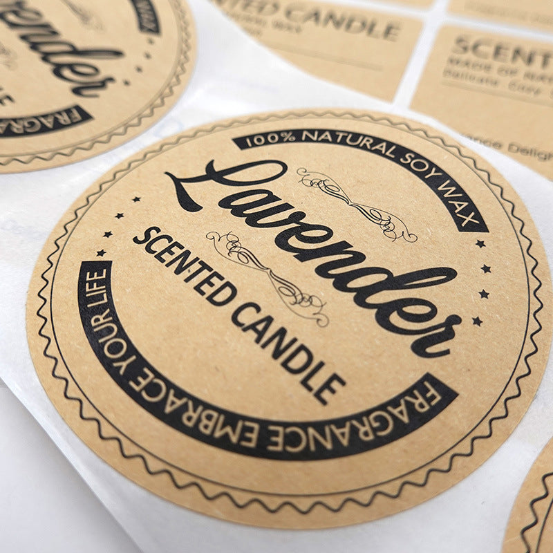 Custom Logo Craft Paper Stickers Vintage Eco-friendly Vinyl Decals Labels
