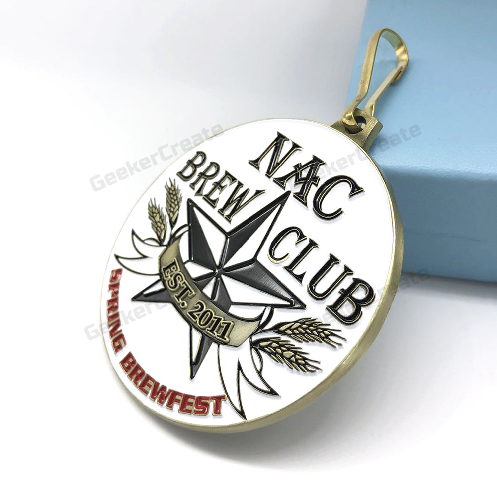 Custom Soft Enamel Awards Medal Sports Emblem Medallion with Ribbon