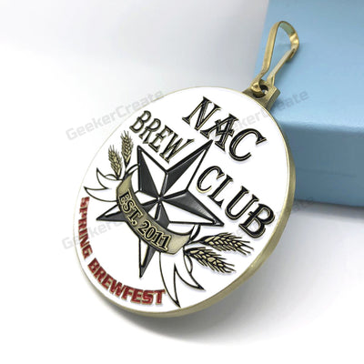 Custom Soft Enamel Awards Medal Sports Emblem Medallion with Ribbon