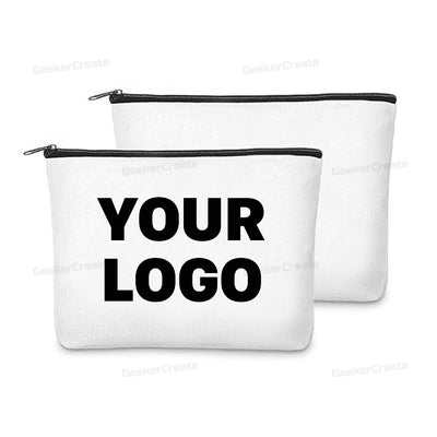Custom Canvas Makeup Bag Printed Cosmetic Bags Toiletry Bags with Zipper