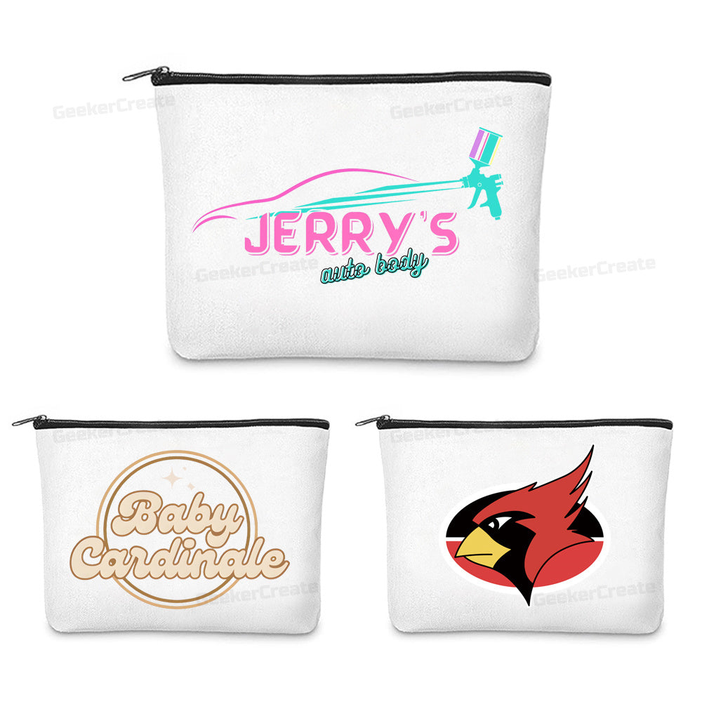 Custom Canvas Makeup Bag Printed Cosmetic Bags Toiletry Bags with Zipper