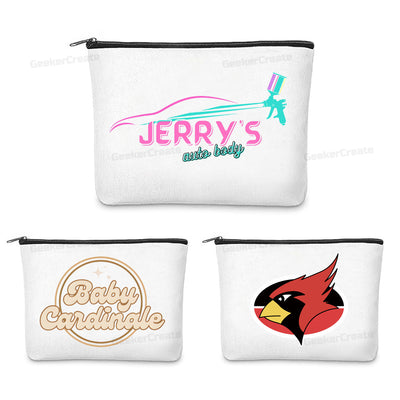 Custom Canvas Makeup Bag Printed Cosmetic Bags Toiletry Bags with Zipper