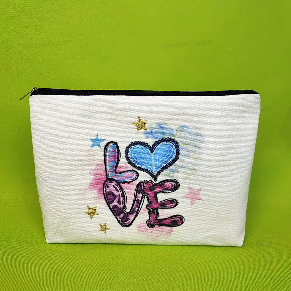 Custom Canvas Makeup Bag Printed Cosmetic Bags Toiletry Bags with Zipper