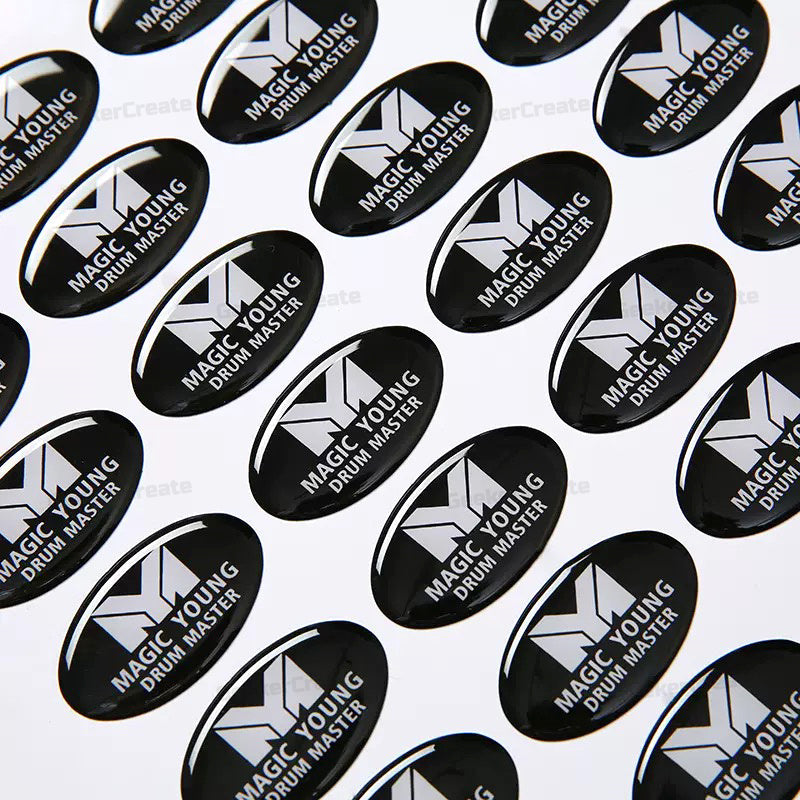 Custom UV Printed Epoxy Resin Vinyl Stickers 3D Domed Labels Decal