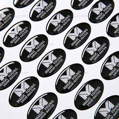 Custom UV Printed Epoxy Resin Vinyl Stickers 3D Domed Labels Decal